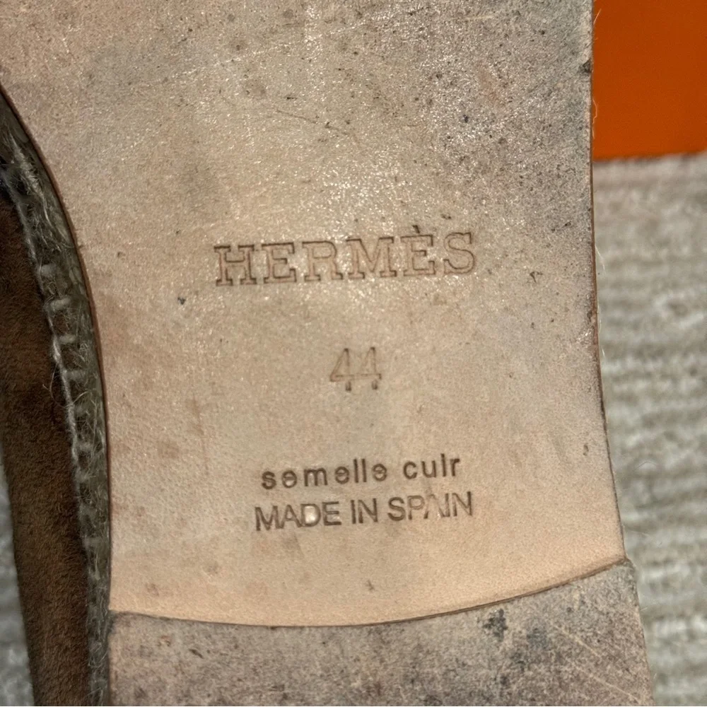 *SOLD!* Hermes Men’s Brown Suede Trip Espadrilles Size 44 EU / 11 US - Picture 12 of 13